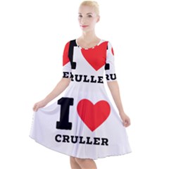 I Love Cruller Quarter Sleeve A-line Dress by ilovewhateva