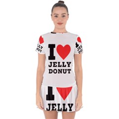 I Love Jelly Donut Drop Hem Mini Chiffon Dress by ilovewhateva