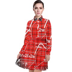 Geometry Mathematics Cube Long Sleeve Chiffon Shirt Dress by Ndabl3x