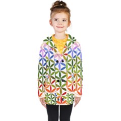 Mandala Rainbow Colorful Kids  Double Breasted Button Coat by Ndabl3x