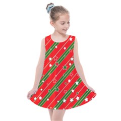 Christmas Paper Star Texture Kids  Summer Dress by Ndabl3x