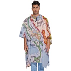 Map Europe Globe Countries States Men s Hooded Rain Ponchos by Ndabl3x