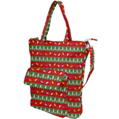 Christmas Papers Red And Green Shoulder Tote Bag by Ndabl3x