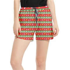 Christmas Papers Red And Green Women s Runner Shorts by Ndabl3x