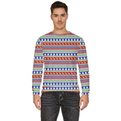 Christmas Color Stripes Pattern Men s Fleece Sweatshirt by Ndabl3x