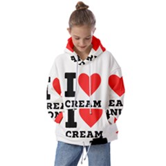 I Love Cream Donut  Kids  Oversized Hoodie by ilovewhateva