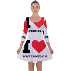 I Love Watermelon  Quarter Sleeve Skater Dress by ilovewhateva