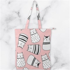 Cute Cats Cartoon Seamless-pattern Double Zip Up Tote Bag by Vaneshart