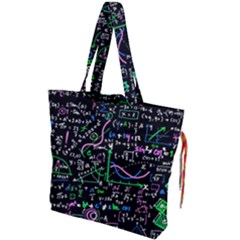 Math-linear-mathematics-education-circle-background Drawstring Tote Bag by Vaneshart