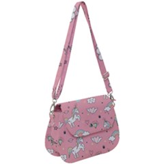 Cute-unicorn-seamless-pattern Saddle Handbag by Vaneshart