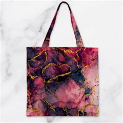 Pink Texture Resin Zipper Grocery Tote Bag by Vaneshop