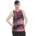 Pink Texture Resin Men s Sleeveless Hoodie View1