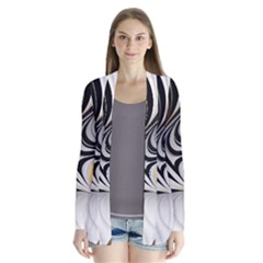 Pattern Gold Marble Drape Collar Cardigan by Vaneshop