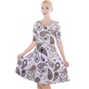 Paisley Pattern Background Graphic Quarter Sleeve A-Line Dress View1