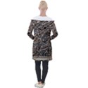 Zebra Abstract Background Longline Hooded Cardigan View2