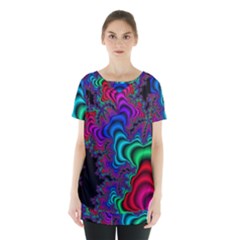 Abstract Piece Color Skirt Hem Sports Top by Vaneshop