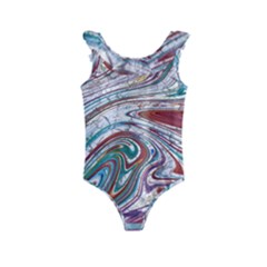 Abstract Background Ornamental Kids  Frill Swimsuit