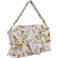 Flowers Gold Floral Canvas Crossbody Bag by Vaneshop