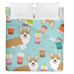 Welsh Corgi Boba Tea Bubble Cute Kawaii Dog Breed Duvet Cover Double Side (queen Size) by Wav3s