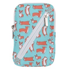 Corgis On Teal Belt Pouch Bag (small) by Wav3s