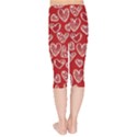 Vector Seamless Pattern Of Hearts With Valentine s Day Kids  Capri Leggings  View2