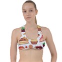 Seamless Pattern Hand Drawing Cartoon Dessert And Cake Criss Cross Racerback Sports Bra View1