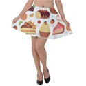 Seamless Pattern Hand Drawing Cartoon Dessert And Cake Velvet Skater Skirt View1