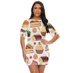 Seamless Pattern Hand Drawing Cartoon Dessert And Cake Just Threw It On Dress by Wav3s