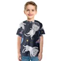 Space Cat Illustration Pattern Astronaut Kids  Sport Mesh Tee View1