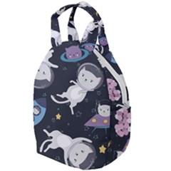 Space Cat Illustration Pattern Astronaut Travel Backpack by Wav3s