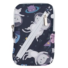 Space Cat Illustration Pattern Astronaut Belt Pouch Bag (small) by Wav3s