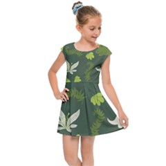 Cute Dinosaur Pattern Kids  Cap Sleeve Dress by Wav3s