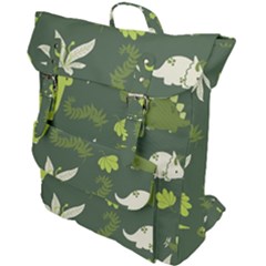 Cute Dinosaur Pattern Buckle Up Backpack by Wav3s