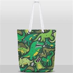 Dino Kawaii Full Print Rope Handle Tote (small) by Wav3s