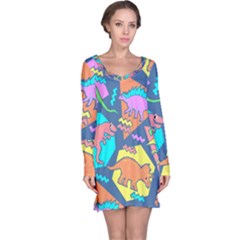 Dinosaur Pattern Long Sleeve Nightdress by Wav3s