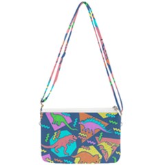 Dinosaur Pattern Double Gusset Crossbody Bag by Wav3s