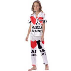 I Love Asian Cuisine Kids  Satin Short Sleeve Pajamas Set by ilovewhateva