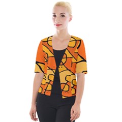 Mazipoodles In The Frame - Orange Cropped Button Cardigan by Mazipoodles