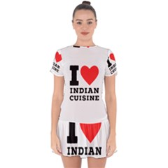 I Love Indian Cuisine Drop Hem Mini Chiffon Dress by ilovewhateva