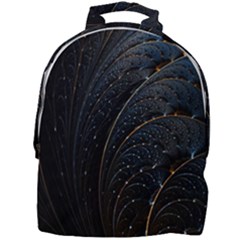 Abstract Dark Shine Structure Fractal Golden Mini Full Print Backpack by Vaneshop