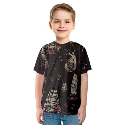 Vintage Tattoos Nautical Kids  Sport Mesh Tee by Vaneshop