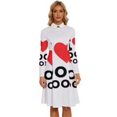 I Love Dog Food Long Sleeve Shirt Collar A-line Dress by ilovewhateva