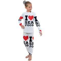 I Love Sea Food Kids  Long Sleeve Set  by ilovewhateva