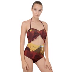 Japan Art Illustration Scallop Top Cut Out Swimsuit by Grandong