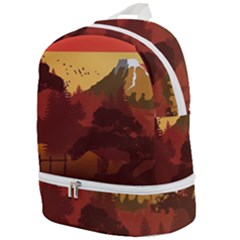 Japan Art Illustration Zip Bottom Backpack by Grandong