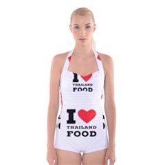 I Love Thailand Food Boyleg Halter Swimsuit  by ilovewhateva