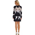 Wednesday addams Long Sleeve Deep V Mini Dress  View4