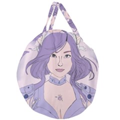 Futuristic Woman Giant Round Zipper Tote by Fundigitalart234