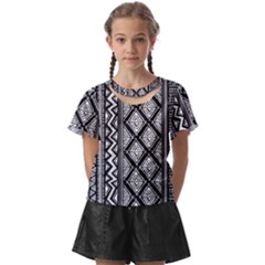 Tribal African Pattern Kids  Front Cut Tee by Cowasu