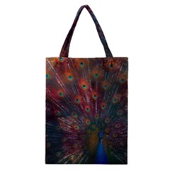 Red Peacock Feather Classic Tote Bag by Cowasu